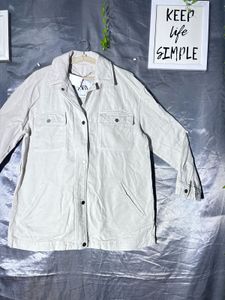 ZARA White shacket utility  Jacket