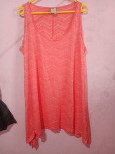 Coral Chevron Sleeveless Tank Top
