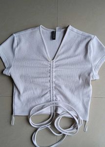 🤍 H&amp;M White Ribbed Crop Top 🤍