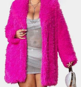 Vibrant Fuzzy Pink Coat