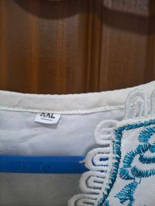 Embroidered White Kurta