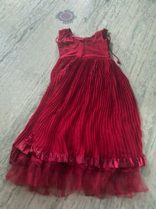 Elegant Red Embroidered Gown