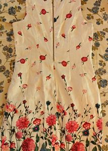 White Floral Sleeveless Mini Dress