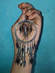 Unique Silver Tone Hoop Earrings