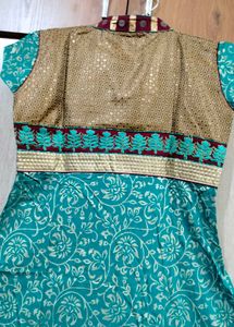 Teal Kurta Set with Embellished Pants