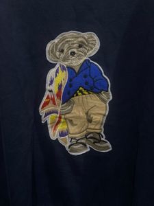 Cute Bear Graphic Navy oversized Sweatshirt