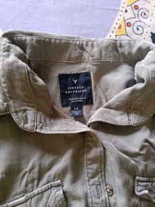 Olive Green Button-Down Shirt