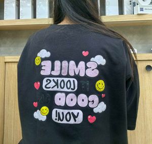 Cute Graphic Oversized Black T-Shirt