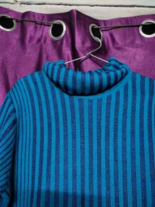 🌸Blue Knitted Turtleneck Dress 👗