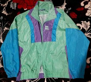 Retro Color Block Windbreaker Jacket