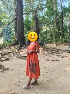 Rust Flower Maxi Dress