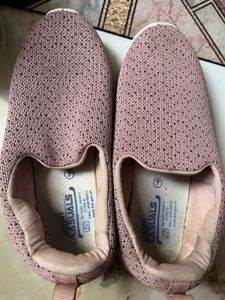Comfy Pink Knit Slip-On Shoes