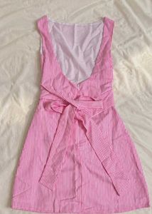 Sleeveless Striped Bodycon Mini Dress In Baby Pink