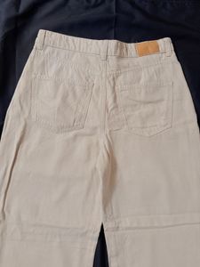 Light Beige Wide Leg Jeans