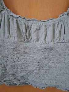 Chic Ruched Off-Shoulder Tie-Up Crop Top