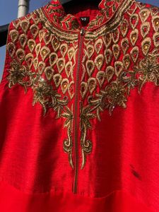 Elegant Red Embroidered Kurti.