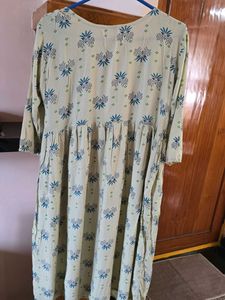Printed cotton Maternity dress with zip