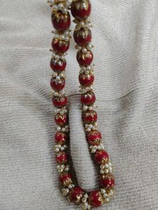 Maroon Beaded Necklace