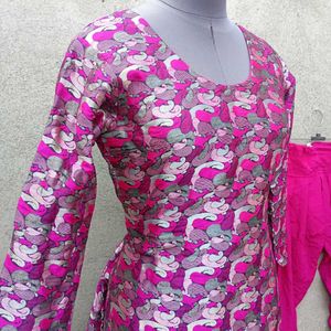 Vibrant Pink Kurta Set with Patiala Pants