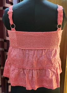 Pink Broderie Anglaise Top