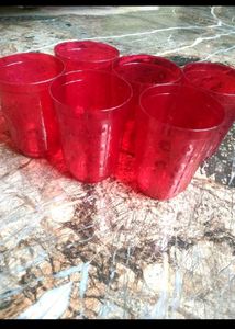 Red Pitcher and Glasses Set