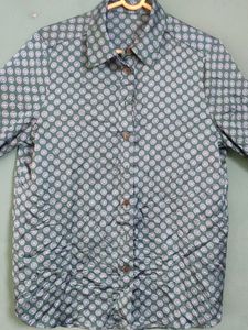Vintage Patterned Button-Down Shirt