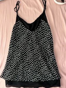 Black &amp; White Polka Dot Cami Top