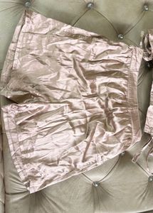 Silky Crop Top &amp; Shorts Set