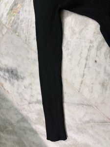 Wool Midi Black Dress