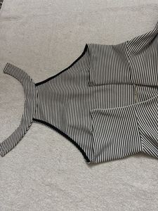 Striped Halter Neck Fit and Flare Dress