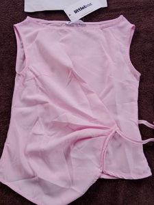 Pink Sleeveless Wrap Top