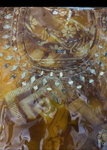 women XL orange and yellow straight kurta