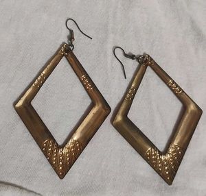 Unique Geometric pink &amp; Gold Earrings