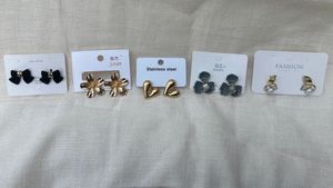 ✨ Anti-Tarnish Earring Set Combo of 5 ✨