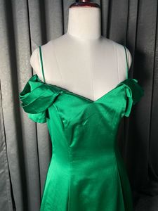 Elegant Off-Shoulder Green Gown