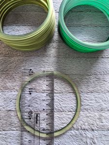 Set of 24 [12+12] green 2 shades Bangles