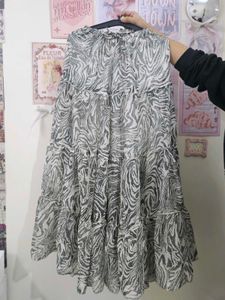 Zebra Print Ruffled Skirt