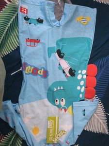 Cute Dinosaur & Car Print Sleepsuit