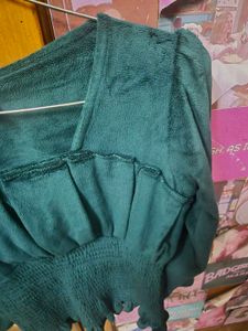 Teal Smocked Top
