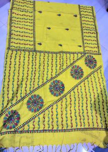 BRAND NEW HAND KANTHA Embroidered COTTON Saree