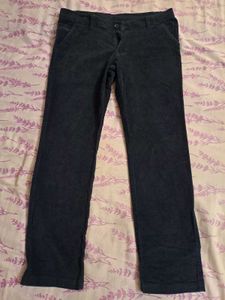 Stylish Dark Gray Corduroy Pants