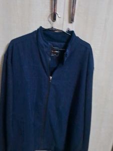 Men's Blue Zip-Up Jacket 4xl size