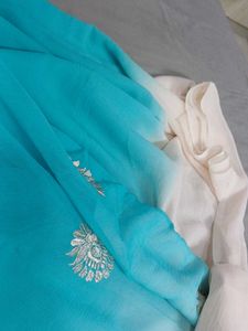 Blue and White Combination Saree Good Combinatio