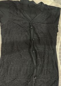 Black Embroidered Kurta