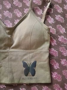 Comfortable Sports Brallete with Butterfly Detail