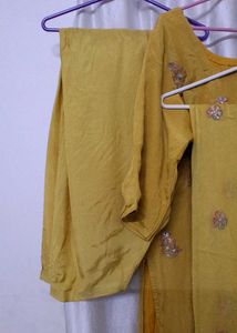 Yellow Embroidered Kurta Set