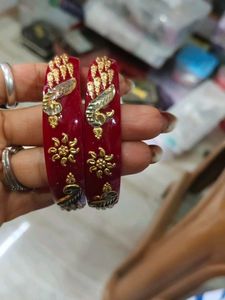 Elegant Red & Gold Bangles