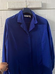 Royal Blue Button-Up Blouse