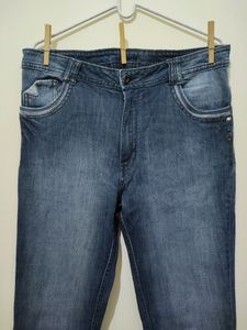 Li Mid Rise Straight Fit Blue Denim Pant