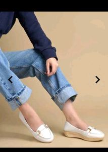 NEW Stylish White Loafer Shoes